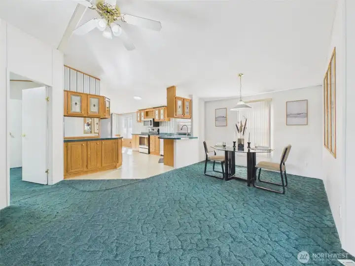 Views of open concept living area