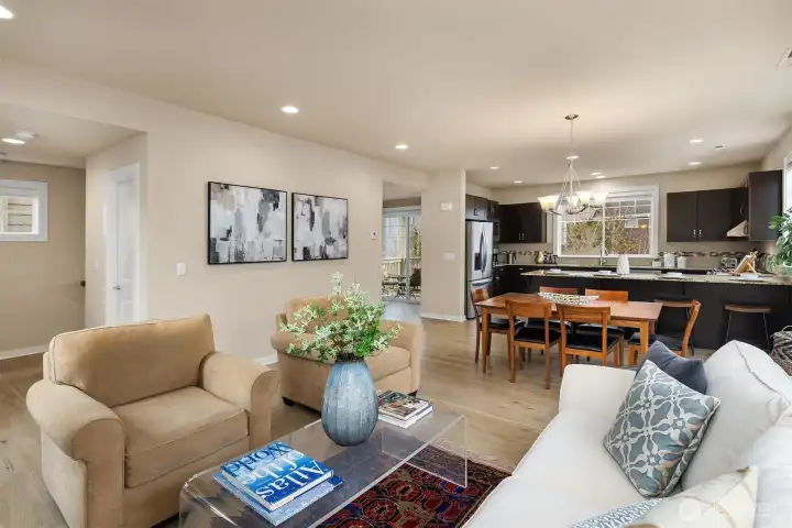 This home is flooded with natural light, and even with all blinds down is a light and bright home.