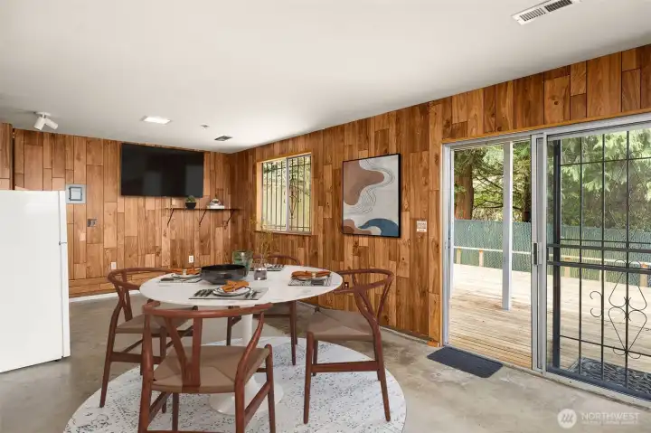 Lower level kitchenette. Potential for rental income or a private guest suite that also sports a separate entrance, and ample parking.