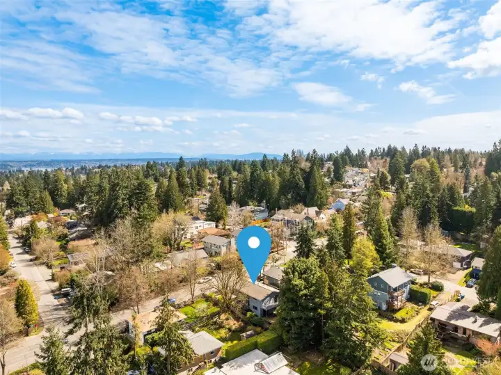 Roosevelt Way NE looking southeast. Home is on the west side of the street.