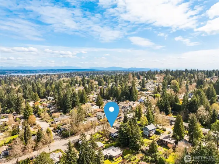 Roosevelt Way NE looking southeast. Home is on the west side of the street.