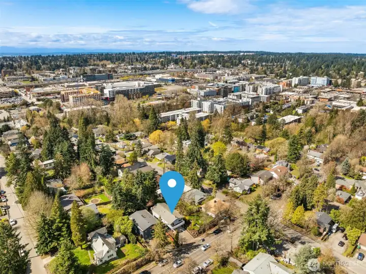 Aerial photo looking northwest towards Northgate area.