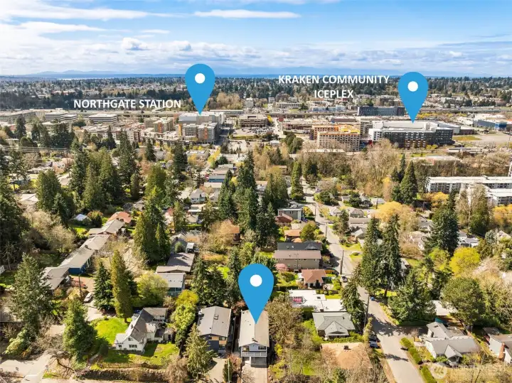 Ideally located just a short 13-minute (0.5 mile) walk to Northgate Station for easy commuting, and only 12 minutes (0.5 mile) to Kraken Community Iceplex—perfect for skating, hockey, or catching the local energy.