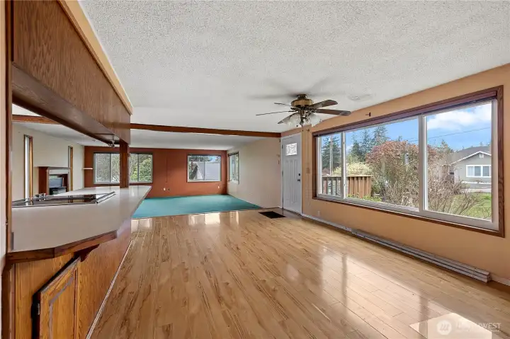 Light, bright open living area.