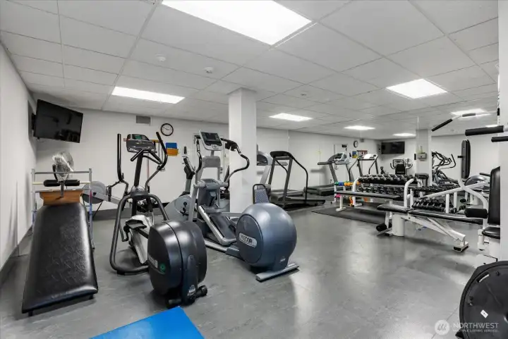 Fully equipped gym for convenient, on-site workouts  Eliminates the need for an off-site membership.