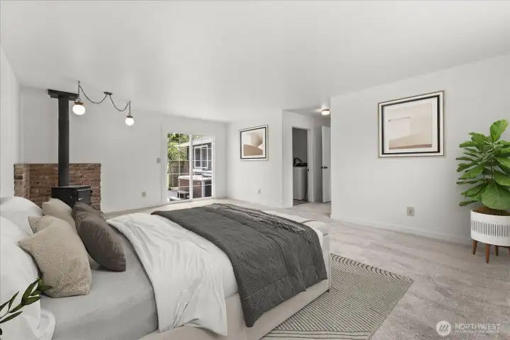 Bonus room being used as a primary bedroom-Virtually staged