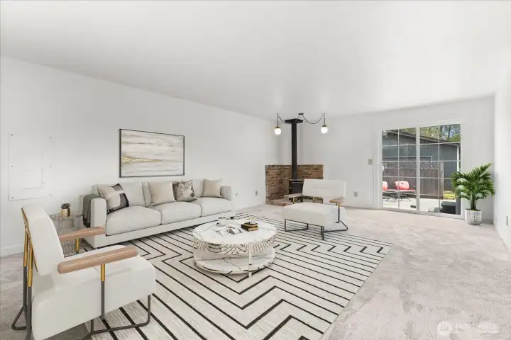 Bonus room being used as a family room-Virtually staged
