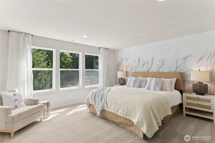 Primary bedroom is located on the backside of this home. Pictures are for representation only colors and options will vary.