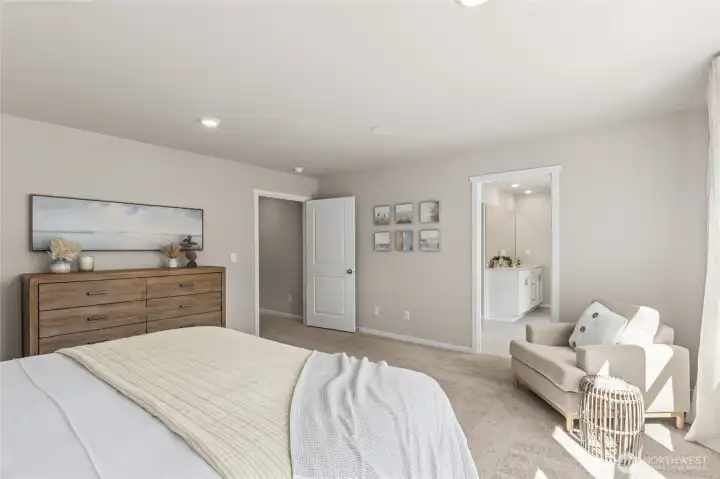 Primary bedroom. Pictures are for representation only colors and options will vary.