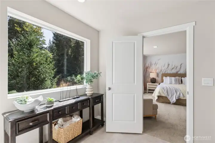 Bright primary bathroom with this large window brings in so much light! Pictures are for representation only colors and options will vary.