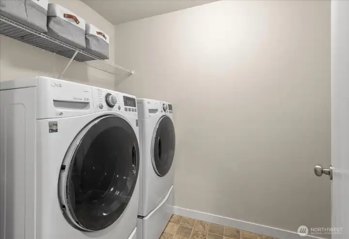 Convenient upstairs utility room