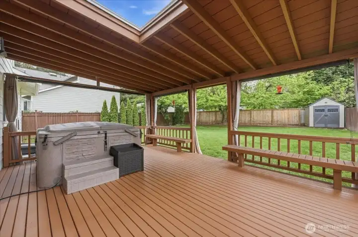 Outdoor living with hot tub