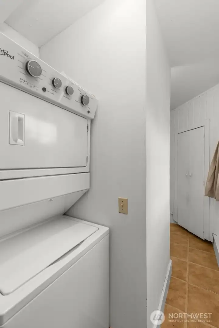 Stacked washer/dryer.