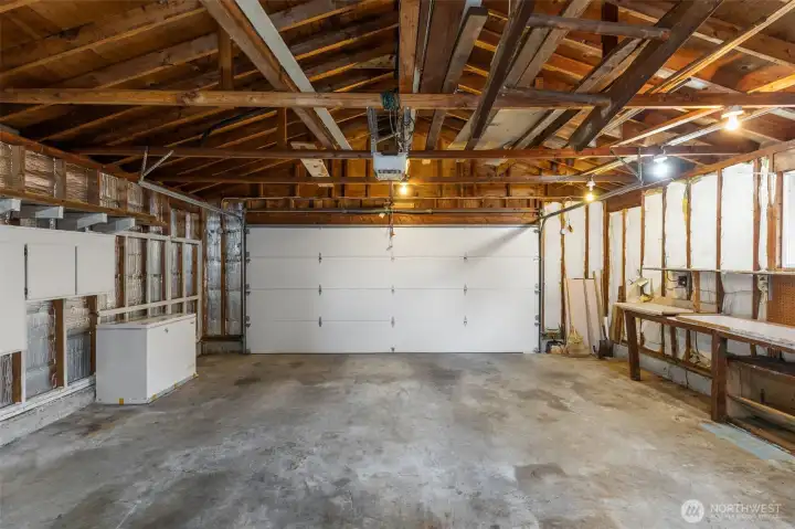 Spacious 2-car garage with plenty of storage.