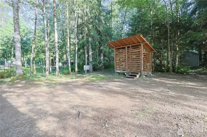 Wood shed & RV Parking w/Water & Electricity