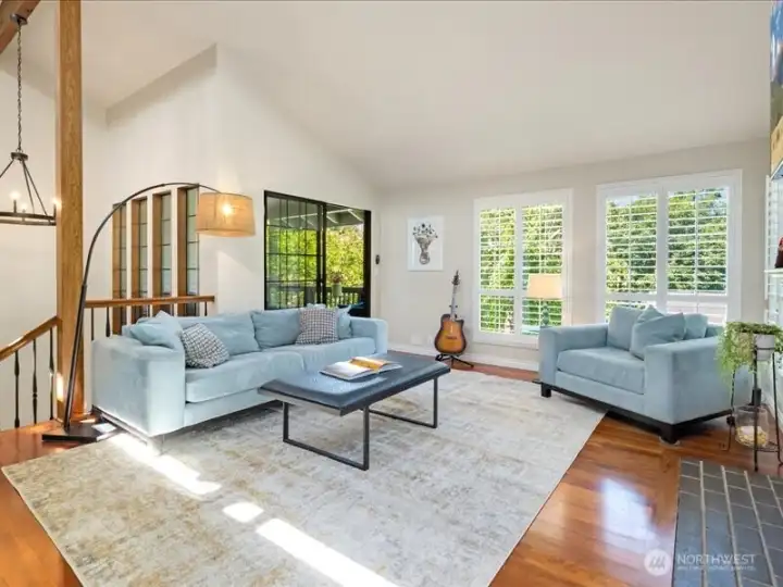 Soaring vaulted ceilings, walls of windows, and an inviting space designed for gathering. Soaring vaulted ceilings, walls of windows, and an inviting space designed for gathering.
