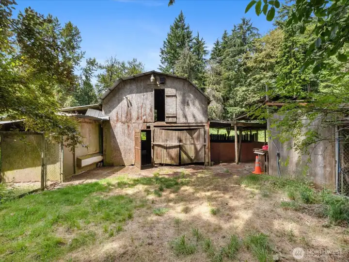 The horse barn could be brought back to life but please use caution when walking around inside.