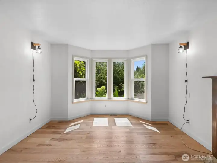 The hickory floor throughout the main level is gorgeous and is very easy to maintain.