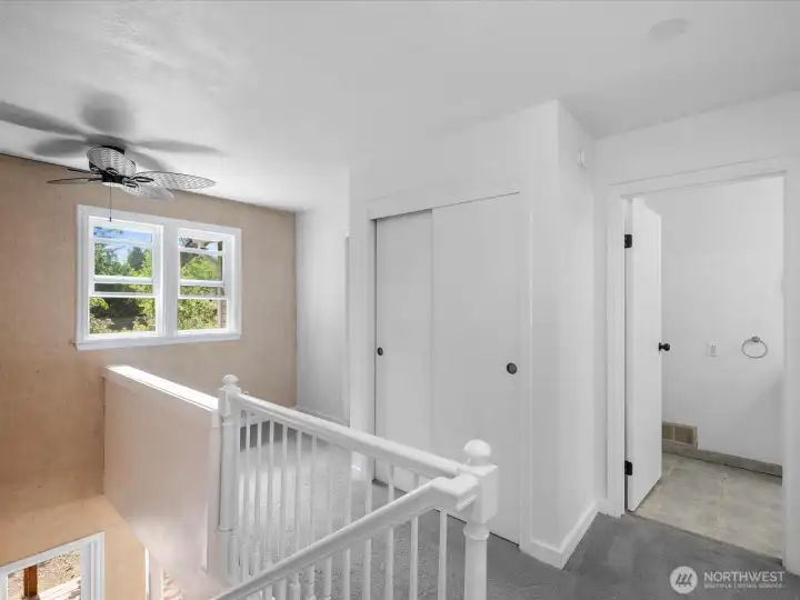 All of the bedrooms are upstairs.