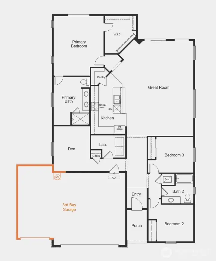 Floorplan + 3-car garage option Floorplan + 3-car garage option