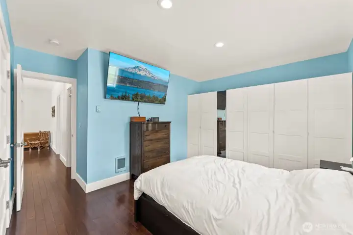 Master bedroom with large built in closets.