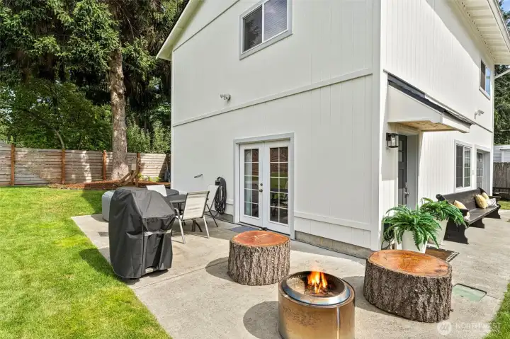 Large back patio.