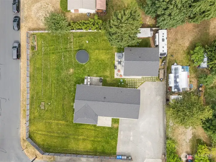 Fully fenced in back yard for great privacy.