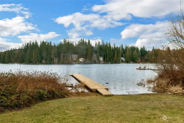 Lake view with dock for your kayaking, swimming or duck  watching adventures.