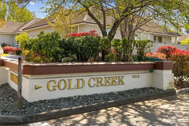 Welcome to Gold Creek condos! enjoy the incredible views and grounds. There is also 24 hour security with a guard shack at entry.