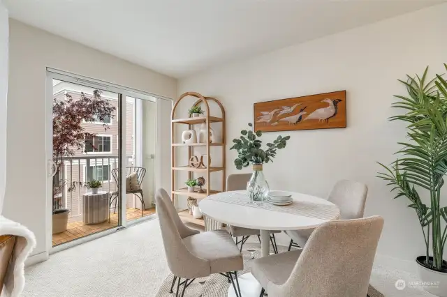 Dining space with plenty of room to add a desk too