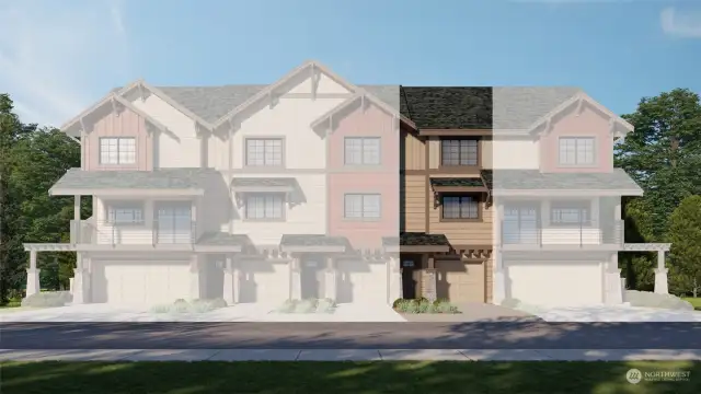 Exterior Rendering of Building 23- Marketing purposes only- Colors and features may vary. Homesite 2104