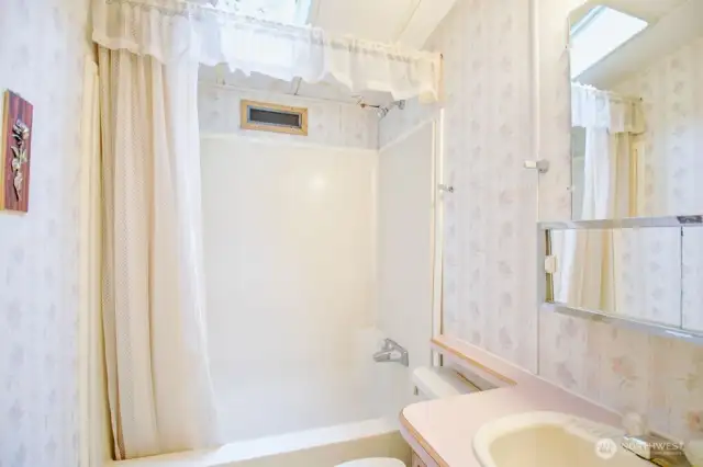 Full bathroom. We are working on getting a bid tp fix leaking shylight.