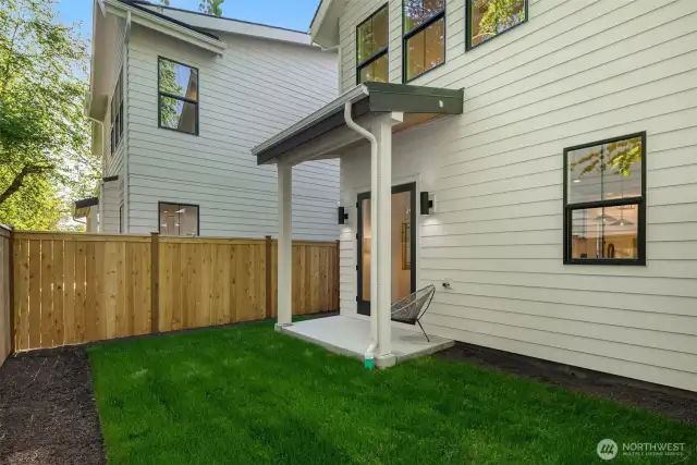 Fully fenced backyard.