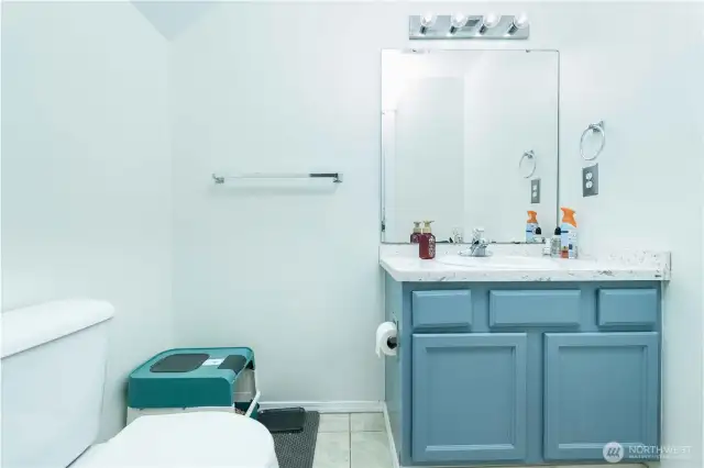 Downstairs half bath in hallway