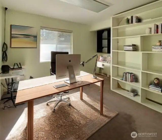guest room staged as office