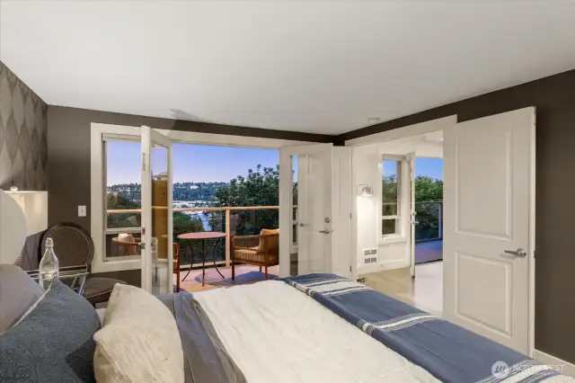 french doors access your private balcony from primary