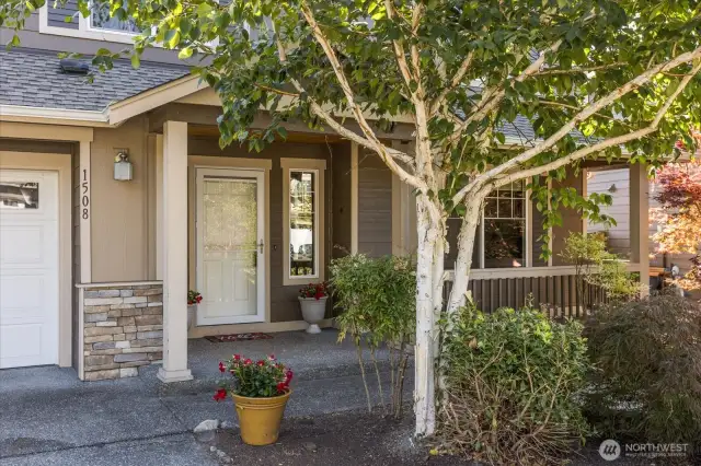 Neighborhood Feel with Mature landscaping for privacy.