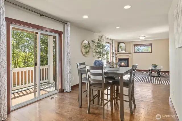 Beautiful, centered & functional space for morning coffee or breakfast.