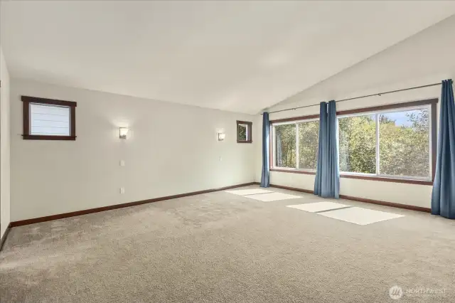 Welcome to the Primary Suite! Over looking the green belt & backyard. Retreat with sunset views!