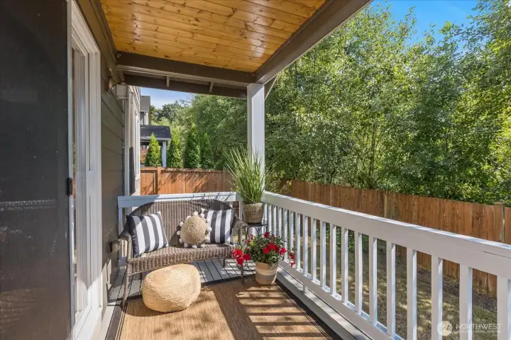 Start your day with sunshine and serenity—this inviting deck is ideal for coffee or connection.