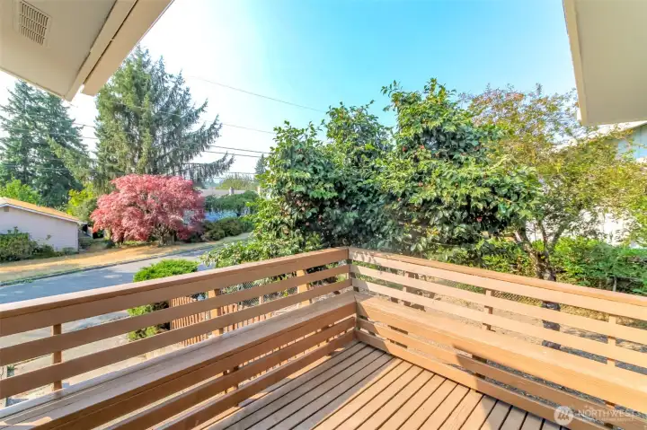Step out of the dining area and enjoy your morning coffee on the deck