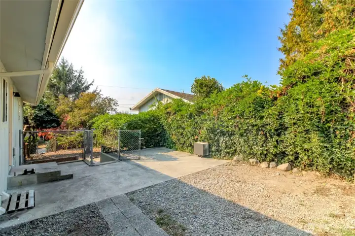Step out the back door to your very private back yard.