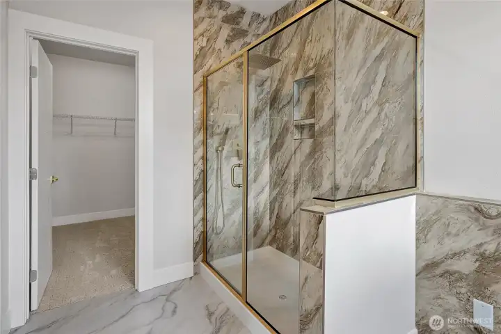 Beautiful shower with full porcelain surround (Photos from lot 9B)