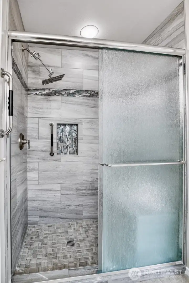 Tiled Step-In Shower in 2nd Suite