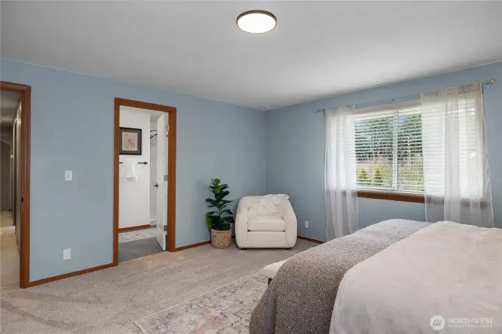 View of the primary heading into the 5 piece bath.