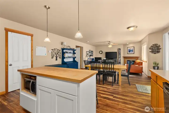 Kitchen opens to living space—ideal for entertaining