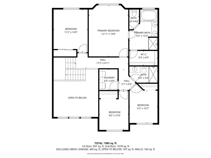 Floor plan of 2nd story