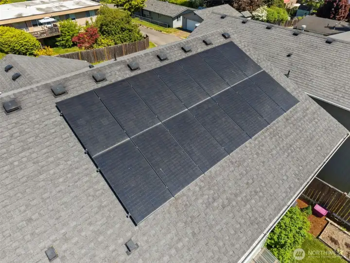 Home equipped with solar panels for energy efficiency
