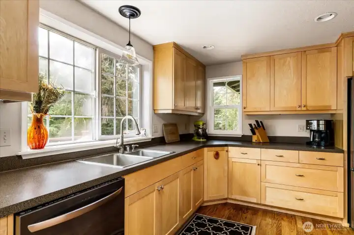 Ample counter space for cooking and prep.