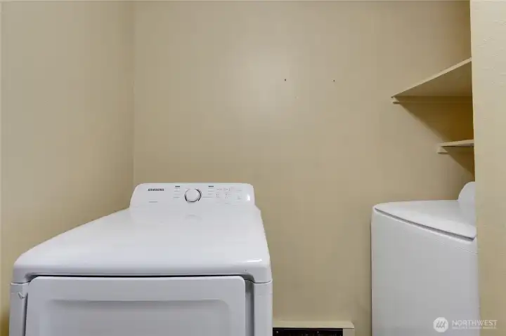 Convenient laundry area.